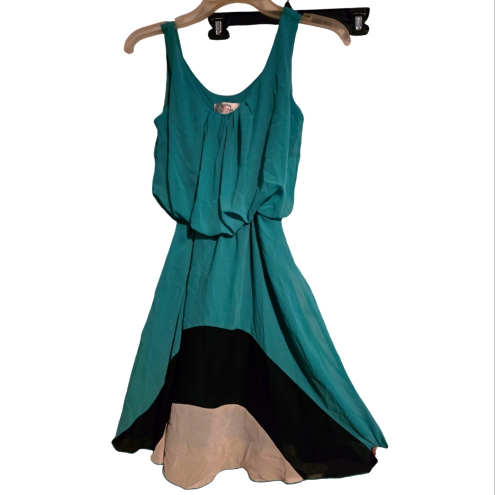 Sweet Storm Girls Sleeveless Summer Dress in Teal, Size Small